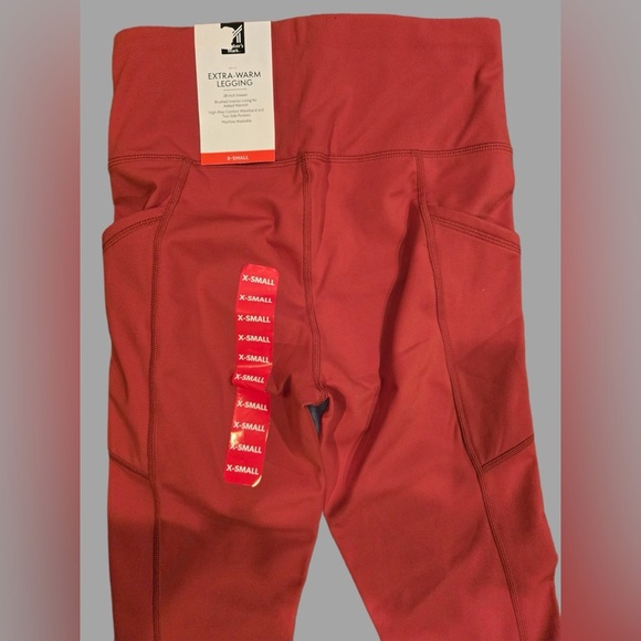 Rust Orange High-Waisted Leggings With Pockets NWT Size XS - Picture 2 of 4